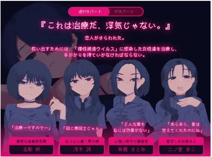 【PC/AI汉化/冒险/SLG游戏/1.0G】 NTRdemic〜我将抵抗一切诱惑，把她救出来〜 AI汉化版+冒险SLG游戏+1.0G